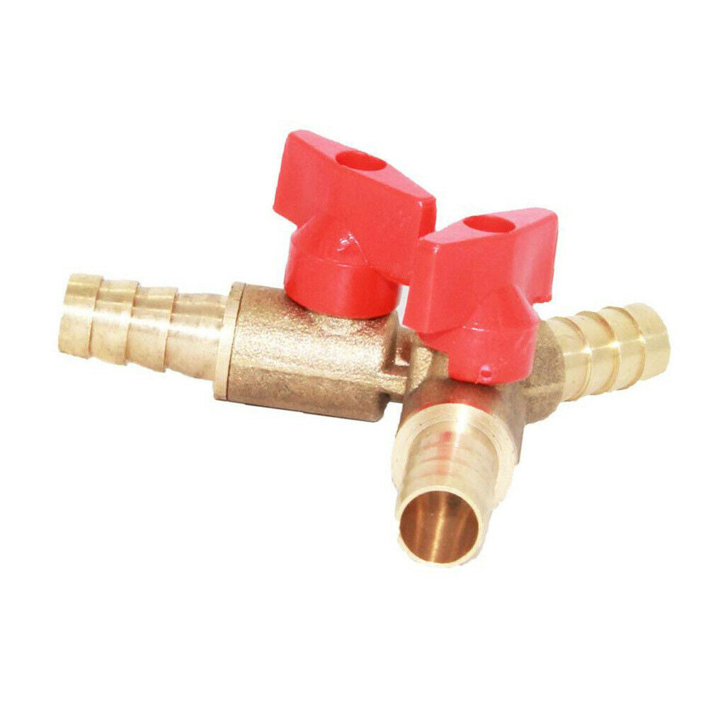 3 Way Y Shape Shut Off Ball Valve Brass for Tighten Oil Water Gas Hose 10mm