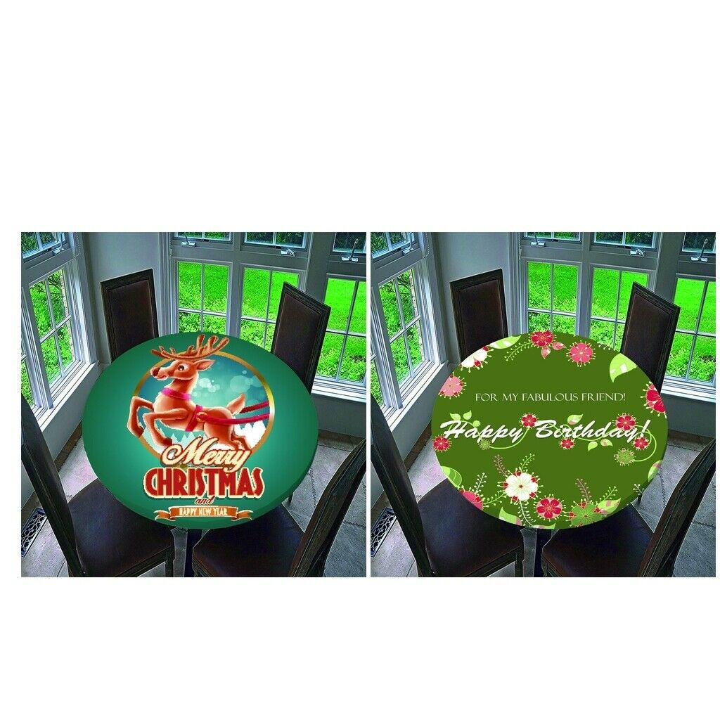 2pcs Christmas Tablecloth Table Runner for Home Cafe Hotel Restaurant Banquet