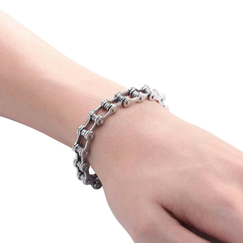 Hot Punk Stainless Steel Bracelet Men Biker Bicycle Motorcycle Chain Bracelets