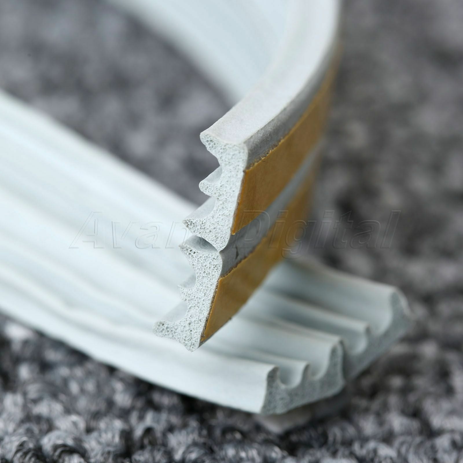 5M E-type Car Window Door Foam Draught Self Adhesive Excluder Rubber Seal Strip