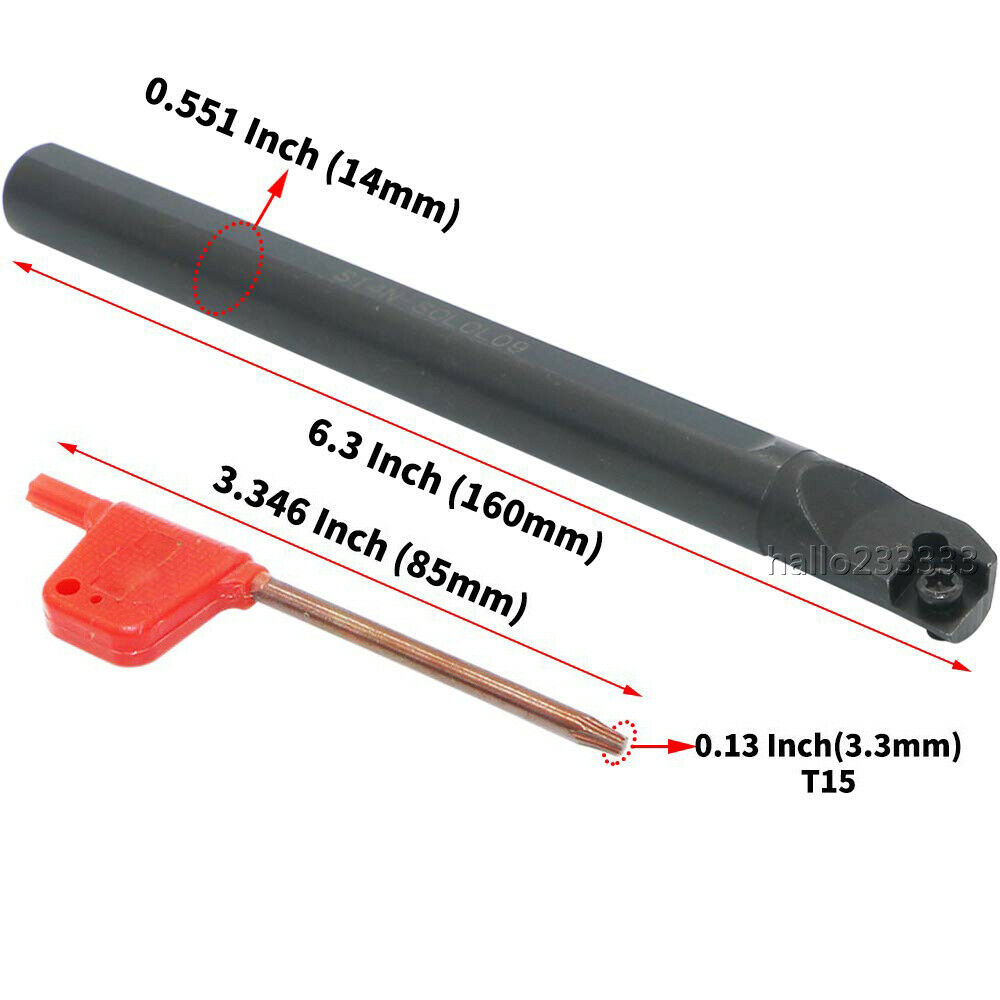 95° S14N-SCLCL09 Left hand Internal Lathe Boring Bar Turning Tool For CCMT09