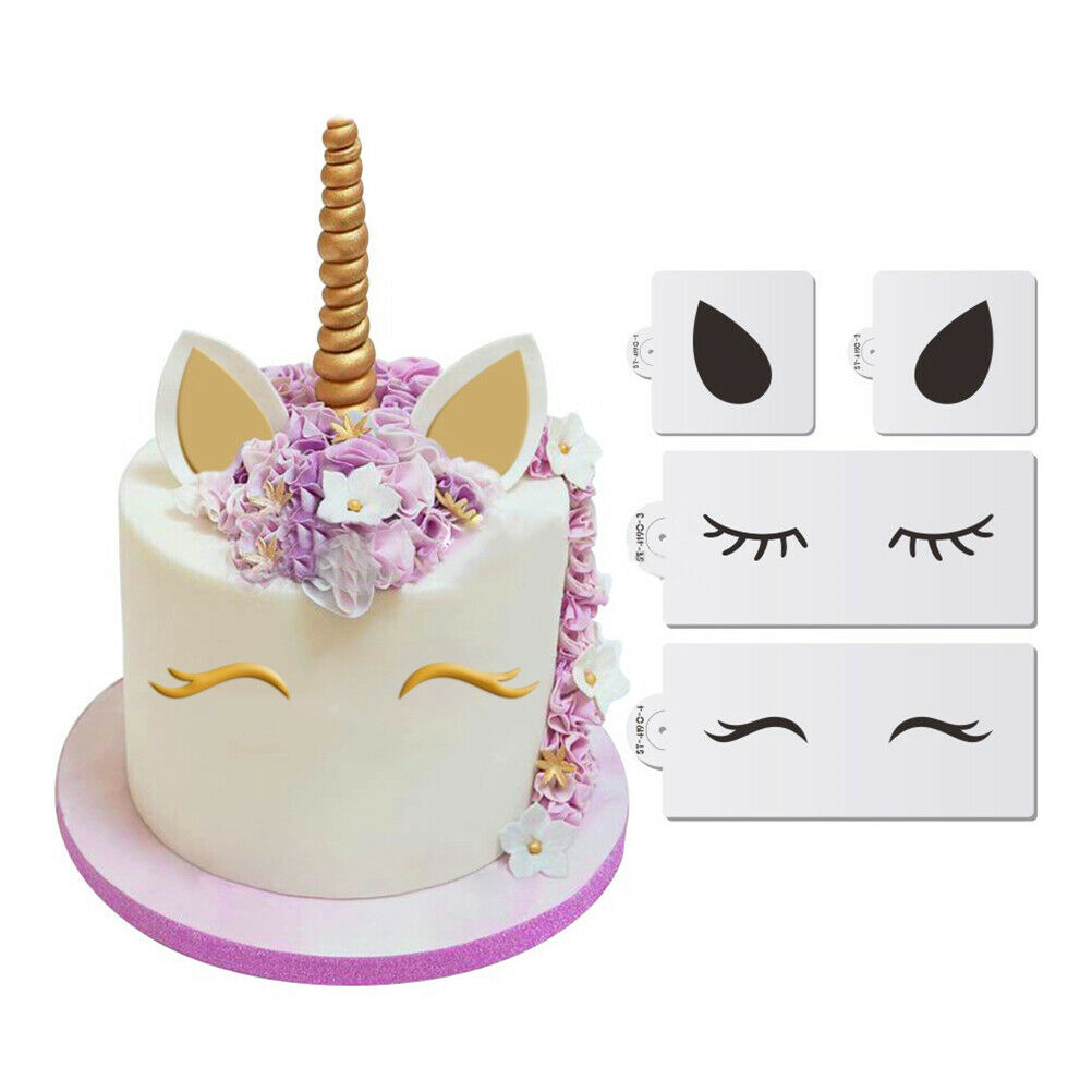 Unicorns Eyes Ears Cake Side Stencil Set theme Party Wedding Template Cak.l8