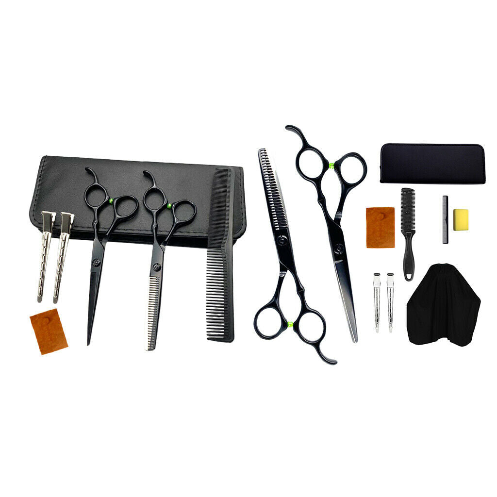 10pcs 6.0'' Salon Hair Cutting Scissors Styling Tool Barber Hair Shears Set