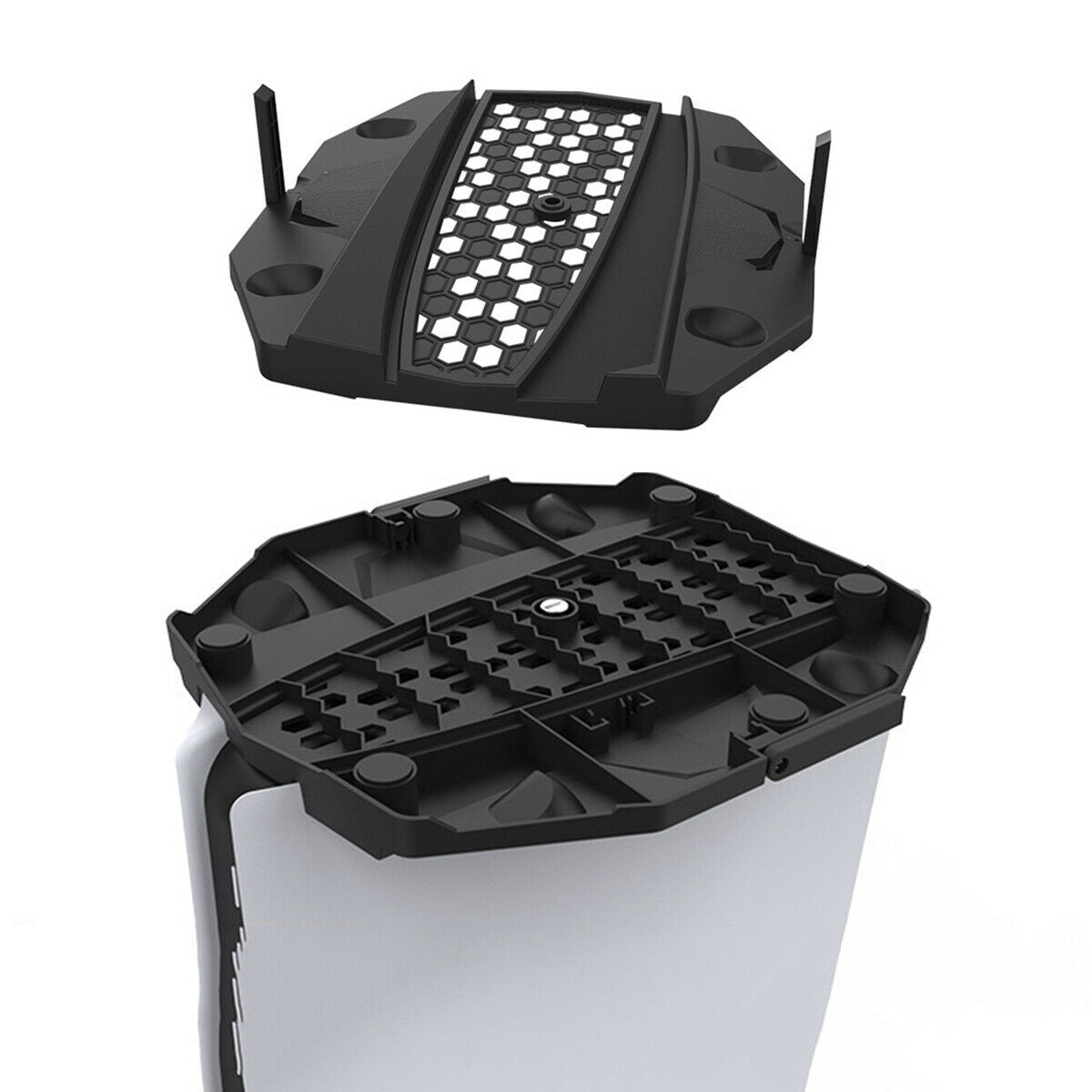 For PS5 UHD/DE Host Vertical Stand Double-head Charging Station Base Set Black