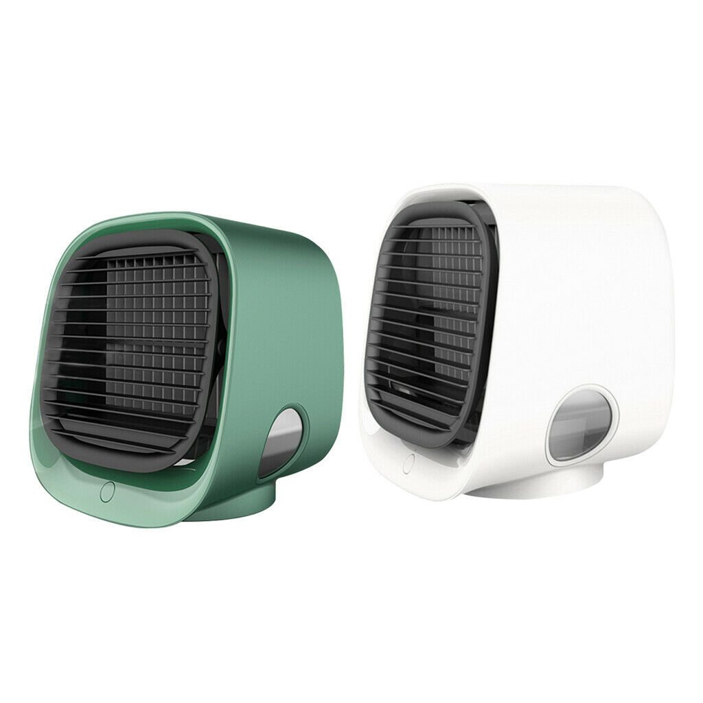 2 Pieces Mini Air Container 3-in-1 Cooling Desktop Cooler Room USB Fan