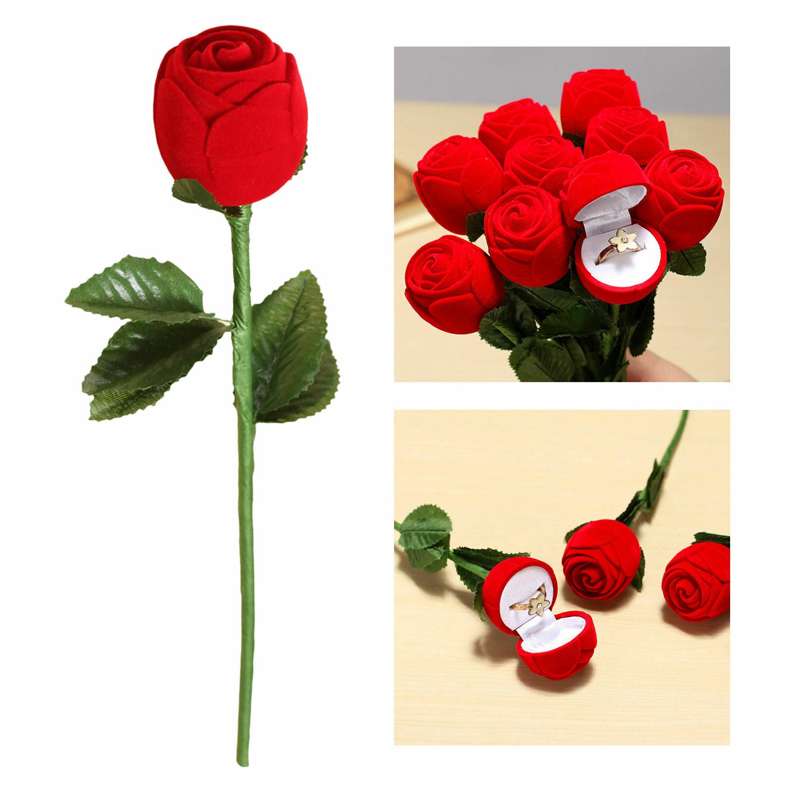 1pcs Rose Shape  Box Valentine's Day Wedding Anniversary for Girlfriend Wife