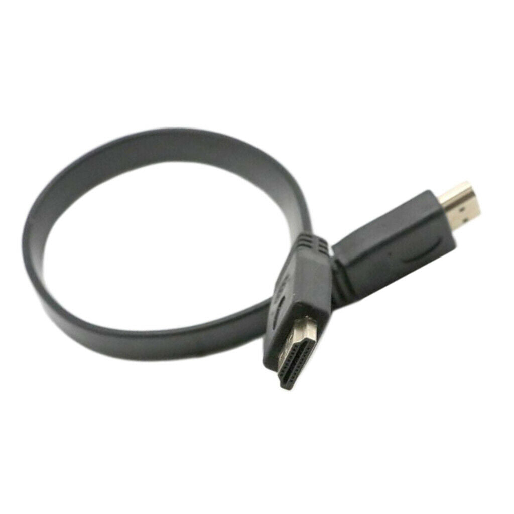Full HD   Male to Male Plug Flat Cable Adapter for Audio Video HDTV 0.5m