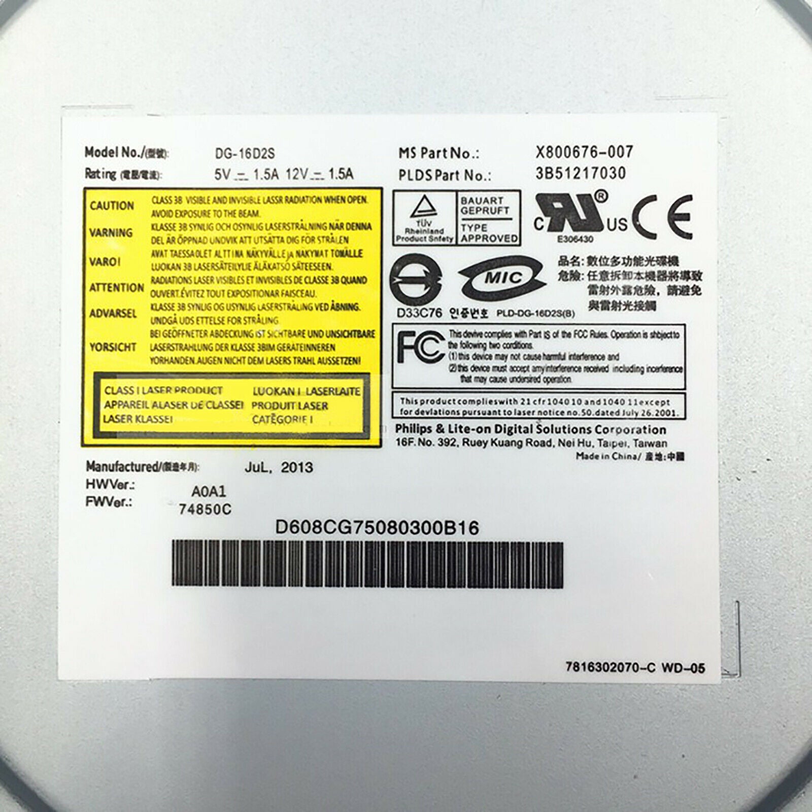 Lite-On Optical Drive Reading Disc Repair Parts for XBOX360 DG-16D2S 74850C
