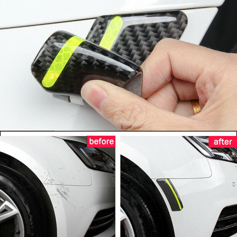 2PCS Vehicles Reflective Tape Carbon Fiber Sign Warning Mark Car Door Stickers