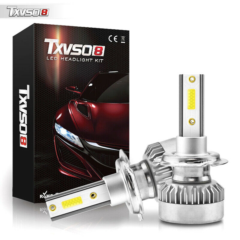 1Pair TXVSO8 H7 COB LED Headlight Bulbs 110W 20000LM High Low Beam White Lil Fx