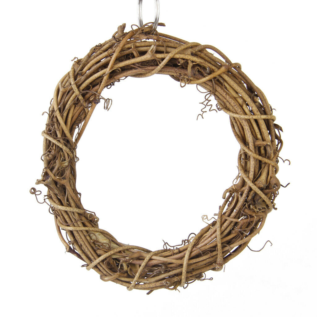 15cm Bird Toys Rattan Woven Swing Hanging Ring with A hook for Cockatiels And