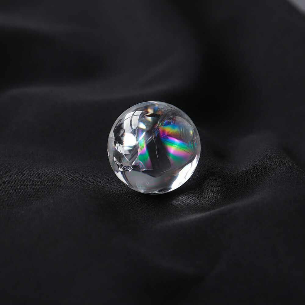 25mm Natural Clear Quartz Rainbow Cracked Crystal Sphere Ball Reiki Healing