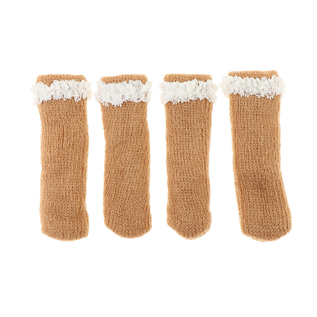 4Pcs Knitting Lace Furniture Feet Caps Chair Leg Socks Floor Protector 03