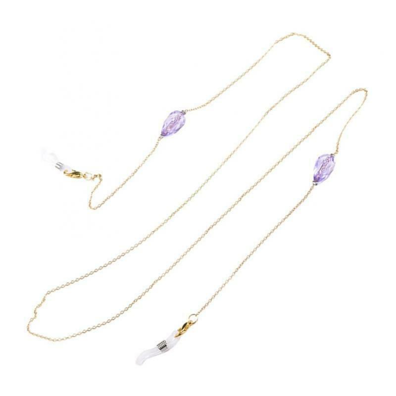 Womens Bohemian Crystal Glass Chain Holder Necklace for Sunglasses Lanyards