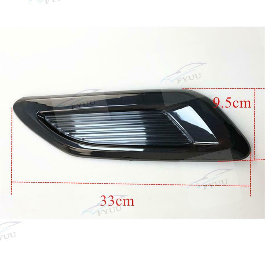 Pair Glossy Black ABS Car Air Flow Intake Hood Scoop Vent Bonnet Decor Cover