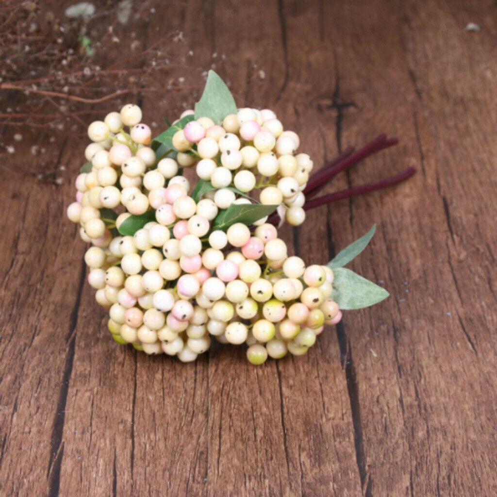 2pcs Plastic Blueberry Fruits Plants Branch-Home Tabletop Floral Vase Home