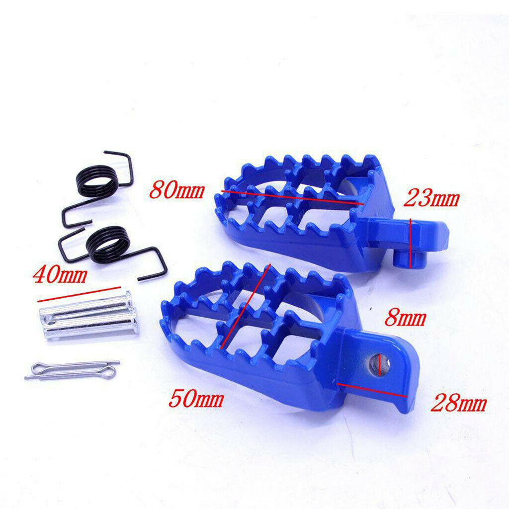 Blue Set Of Motorcycle Foot Pegs Rest Pedal For Bike