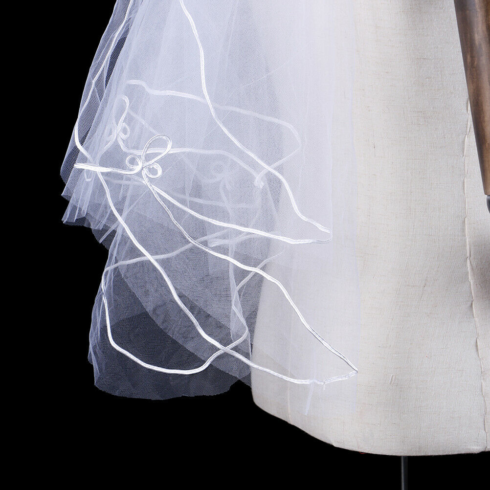 1 x Women 150cm white one layer short wedding bridal veils  .l8