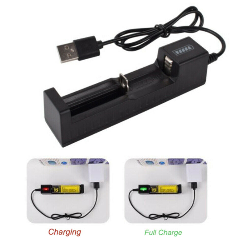 1 Slot Battery USB Charger for Rechargeable Batteries Li-ion 18650 26650 14500