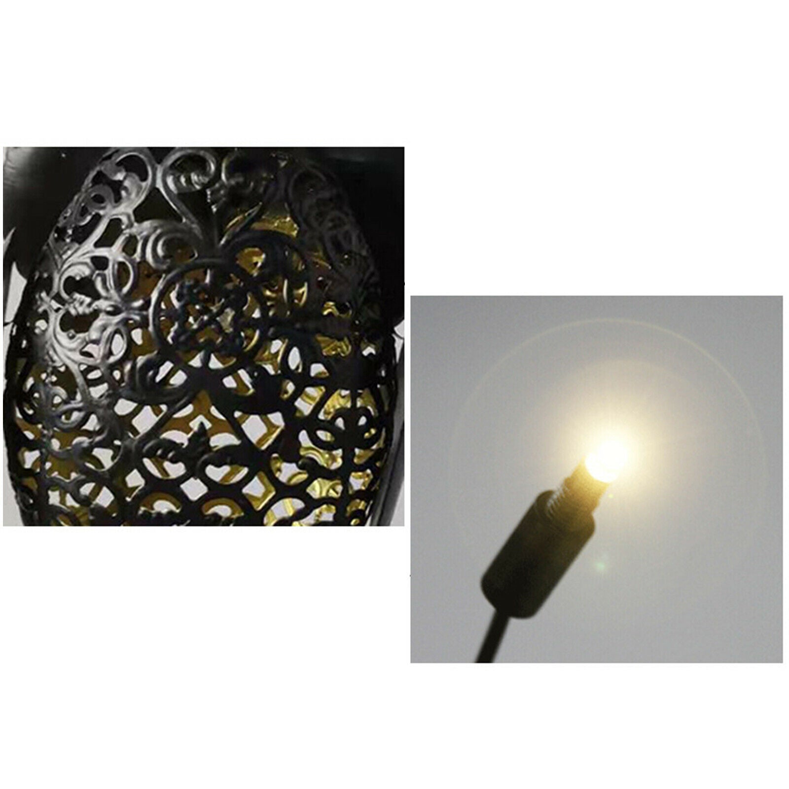 Metal Owl Solar Powered Garden Lights Silhouette Lamp Patio Path Lawn Decor