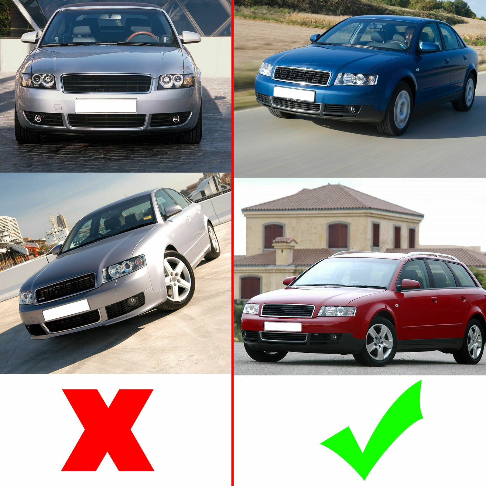 For Audi A4 3.0L 1.8L 2002-2004 Right Side Fog Light Lamp Lower Grill Trim Cover