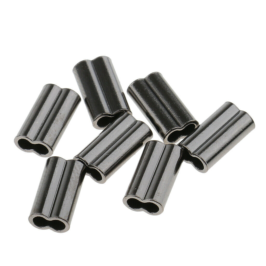 100Pcs Double Fishing Tube Barrel Sleeves Connector 2mm Bore Fishing Tackles