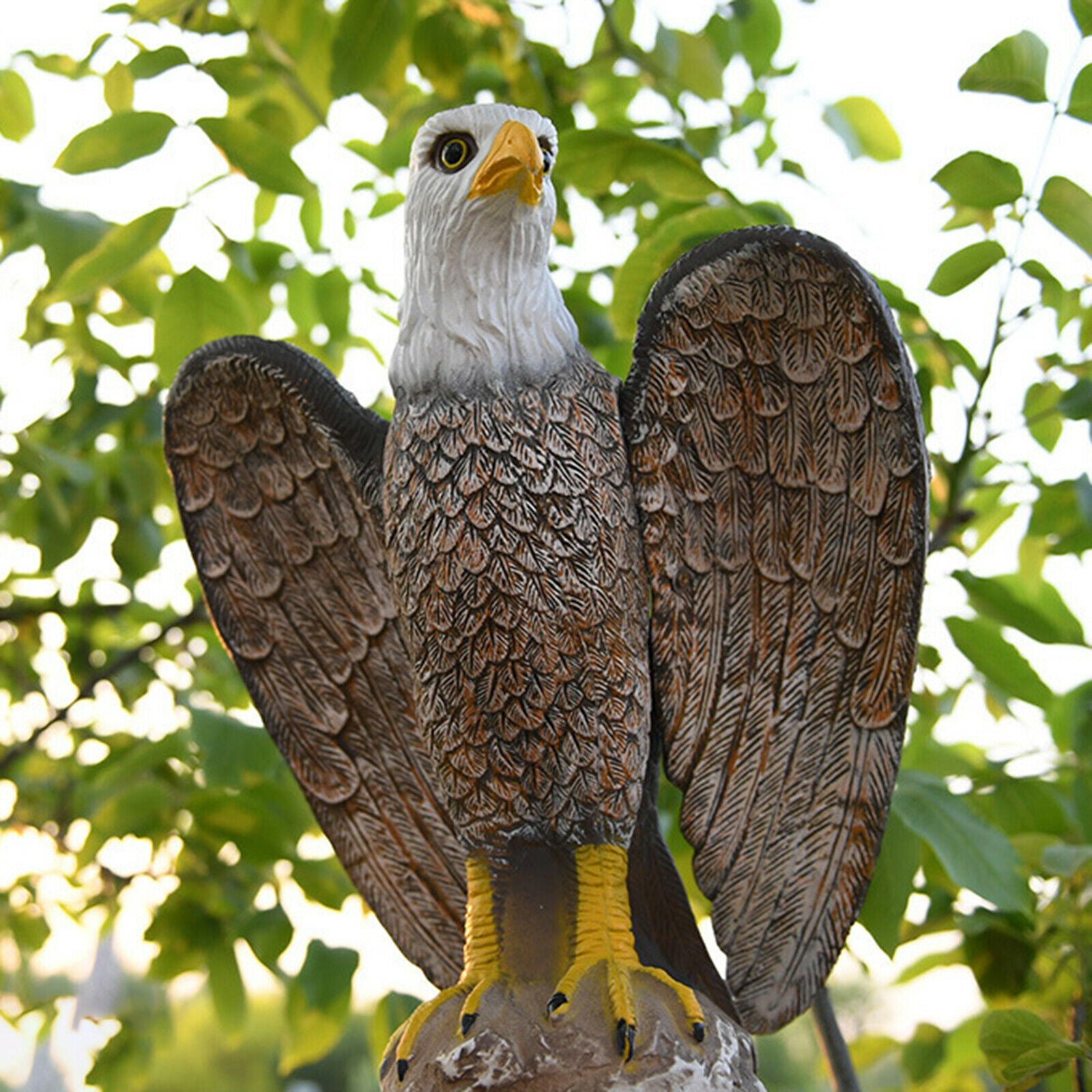 Eagle Decoy Plastic Bird Crow Pigeon Deterrent Statue Lawn Pest Control
