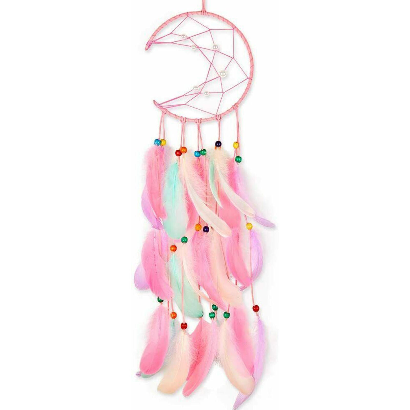 Crescent Moon Boho Baby Dream Catcher Bedroom Decor for Kids Mobile Wall hanging