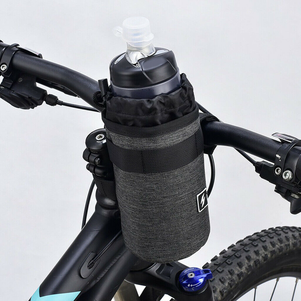 Set Of 2 Bike Kettle Holder Pouch Front Handlebar - Gray