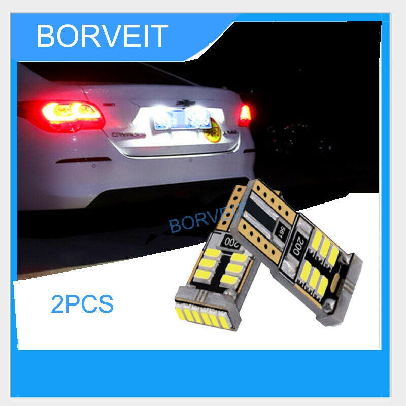2PCS T10 W5W CANBUS SMD LED Wedge Light White Plate License 168 194 3014 Bulbs