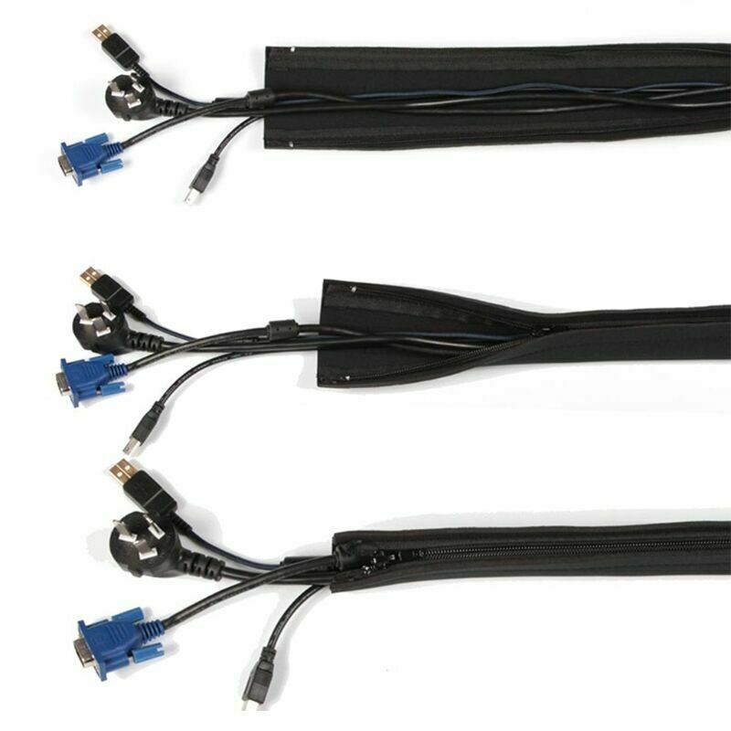 1Pcs Neoprene Cable Management Sleeve Zipper DIY Wrap Wire Cover Hider Organizer