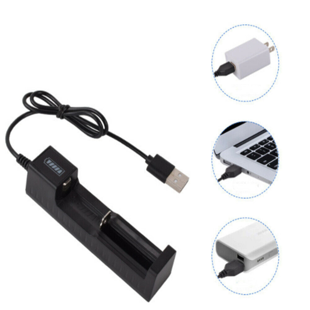 1 Slot Battery USB Charger for Rechargeable Batteries Li-ion 18650 26650 14500