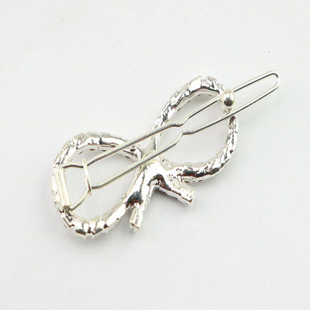 Elegant Bowknot Crystal Barrettes Hair Clip Hairpin Headpiece for Women