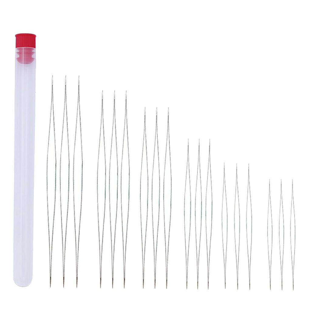19 pieces / set threading needles for bead embroidery with accessories for large