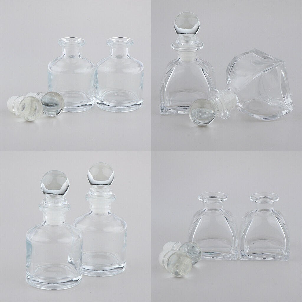 50ml Empty Glass Aroma Bottle 2 Styles Transparent Cosmetic Diffusers Bath Salts