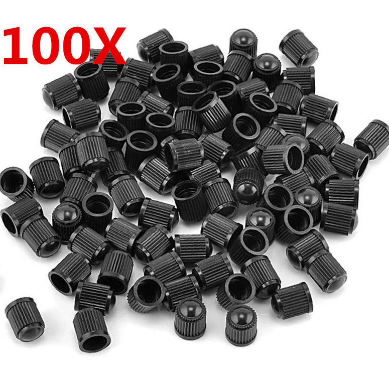 100pcs Plastic Black  Auto Car Bike Motorcycle Truck wheel Tire Valve Stem Caps