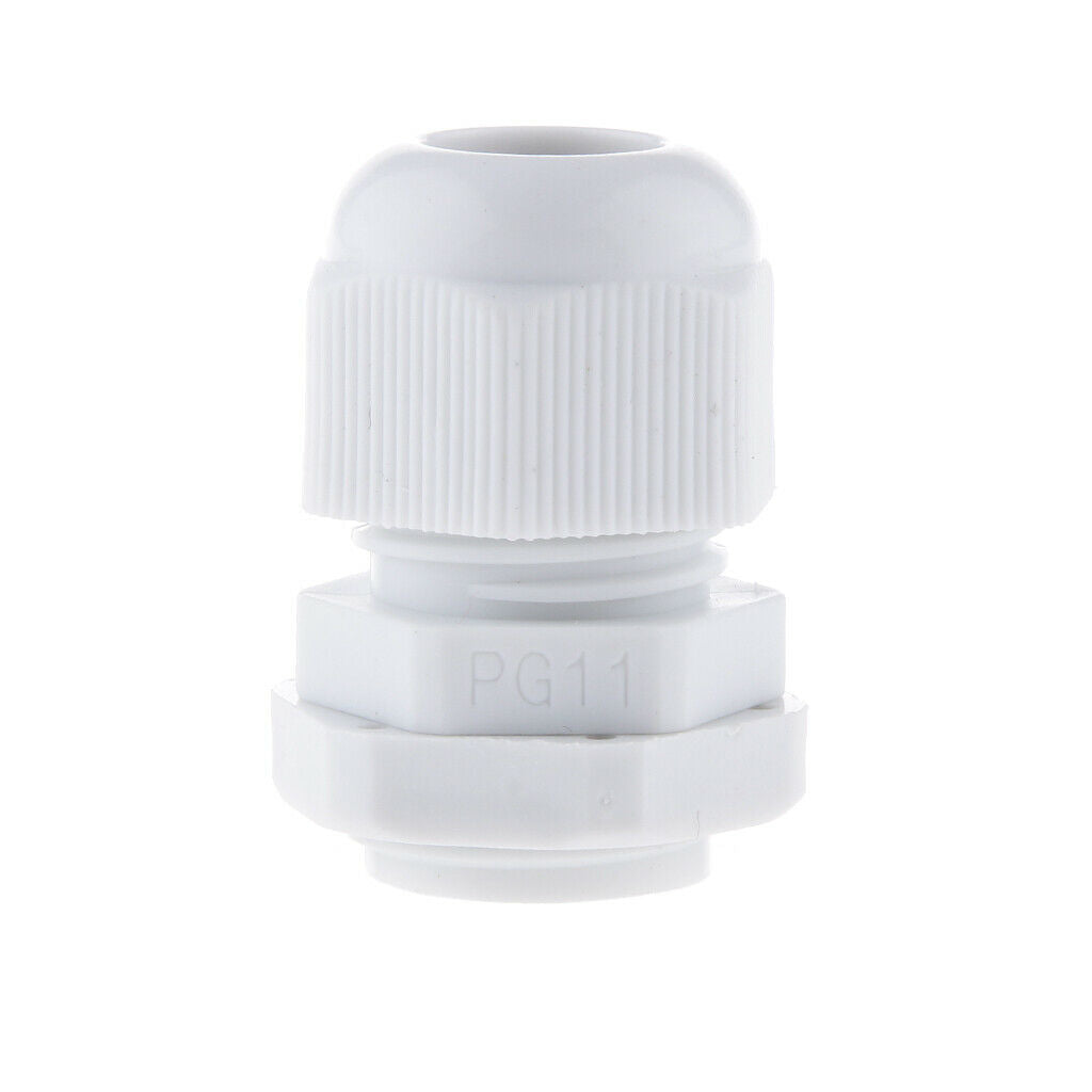 10PCS PG11 White Plastic IP68 Waterproof Cable Gland Connector 5-10mm