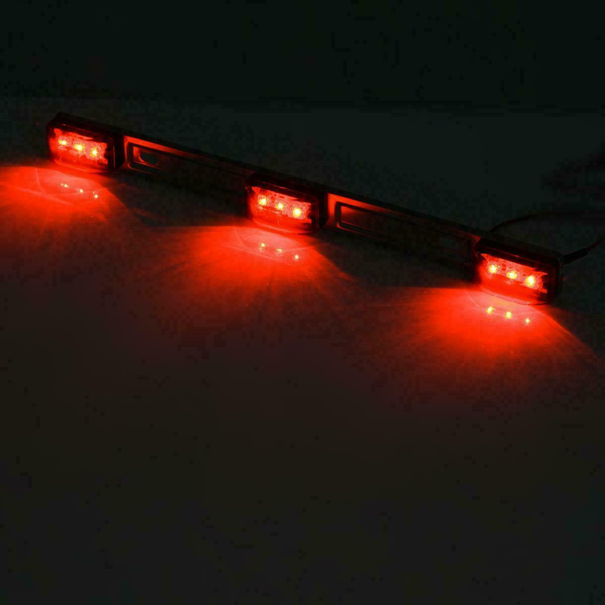 Stainless Red LED ID Bar Light Truck Boat Trailer Marker Clearance Lights