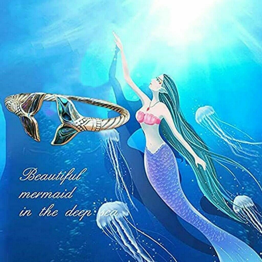 Women Girl Mermaid Tail Bangle Adjustable Ocean Chain New NEW Jewelry Q0S1