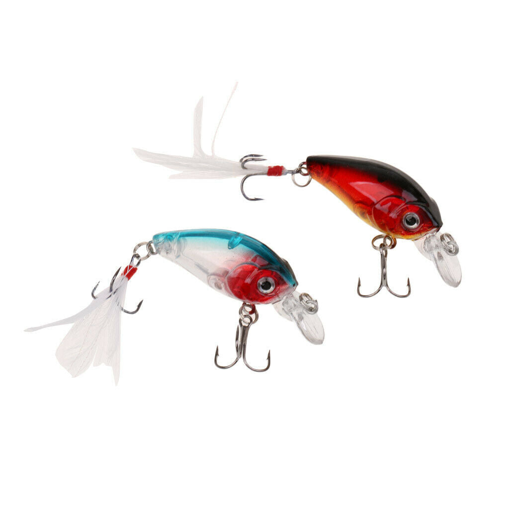 6 Pieces Fishing Lure Bait Crankbait Shallow Diving Hook Multicolor Plastic Lure