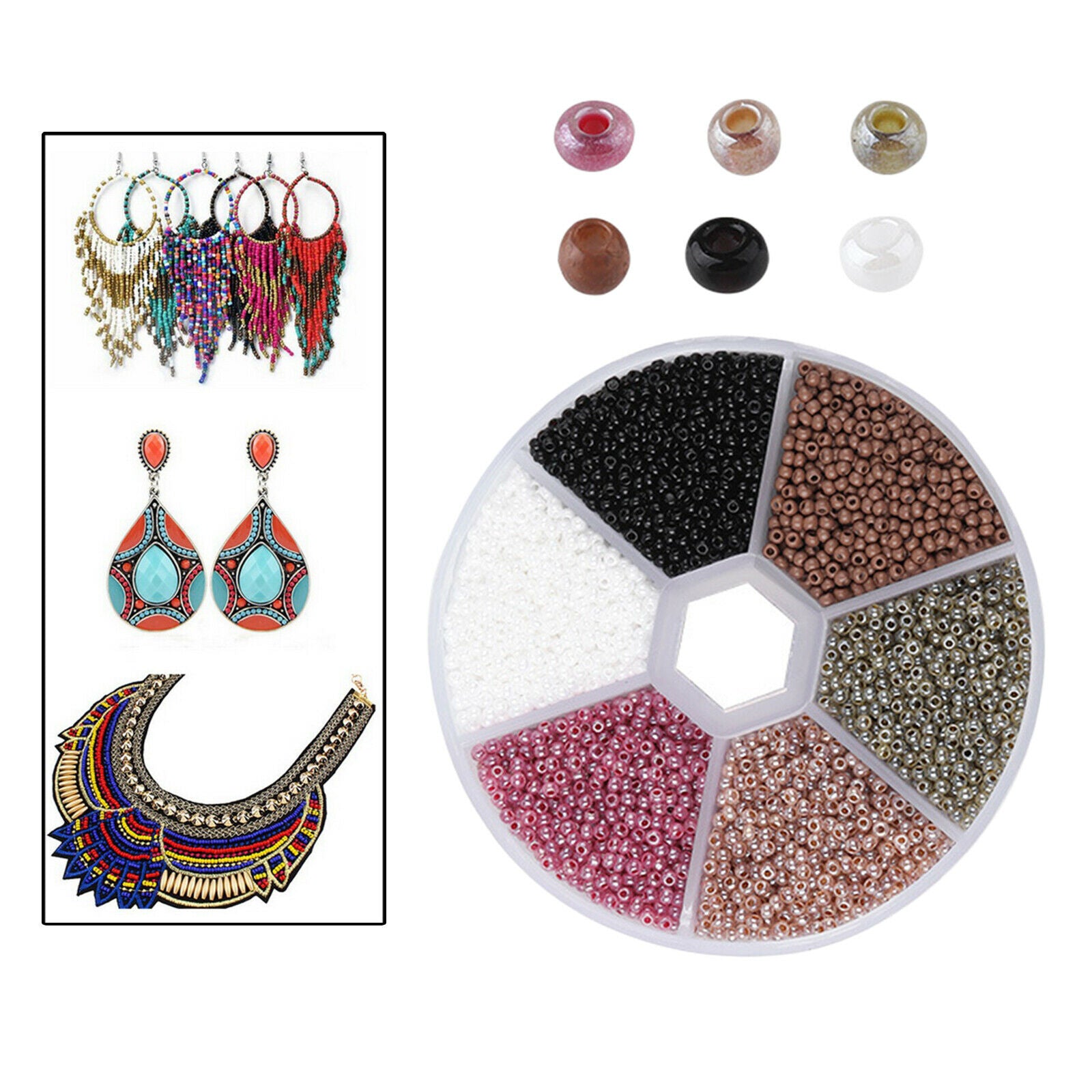 5700Pcs Loose Beads Spacer Beads DIY Jewelry Findings Bracelet Grey Series