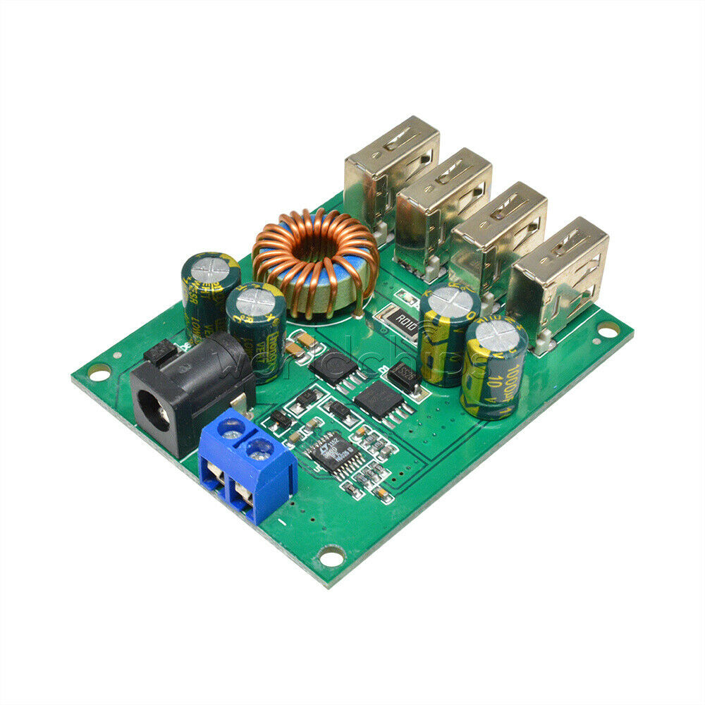 4 USB Output Step Down Car Power Supply Buck Converter DC-DC 7-60V To 5V 5A New