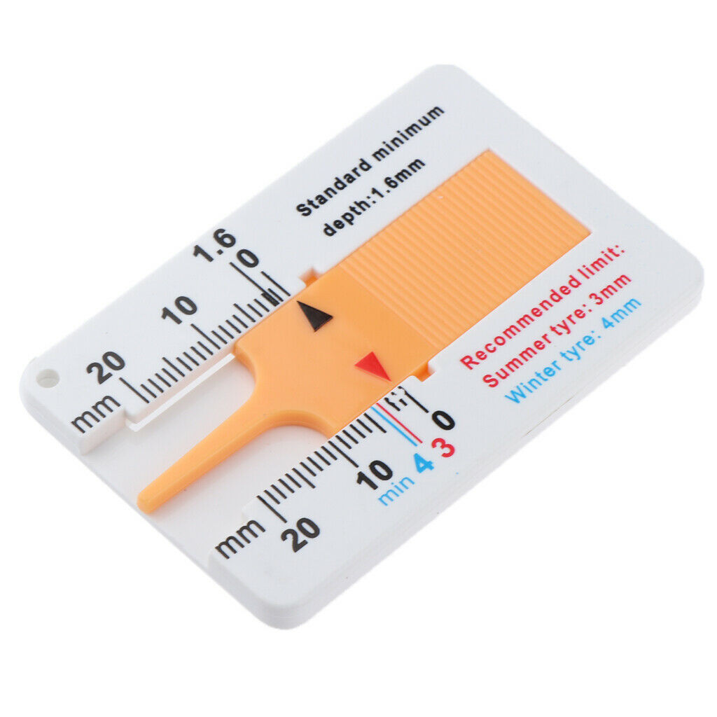 Car Steel +Plastic Tyre Tread Ruler Depth Gauge Meter Wheel Measuring Tool