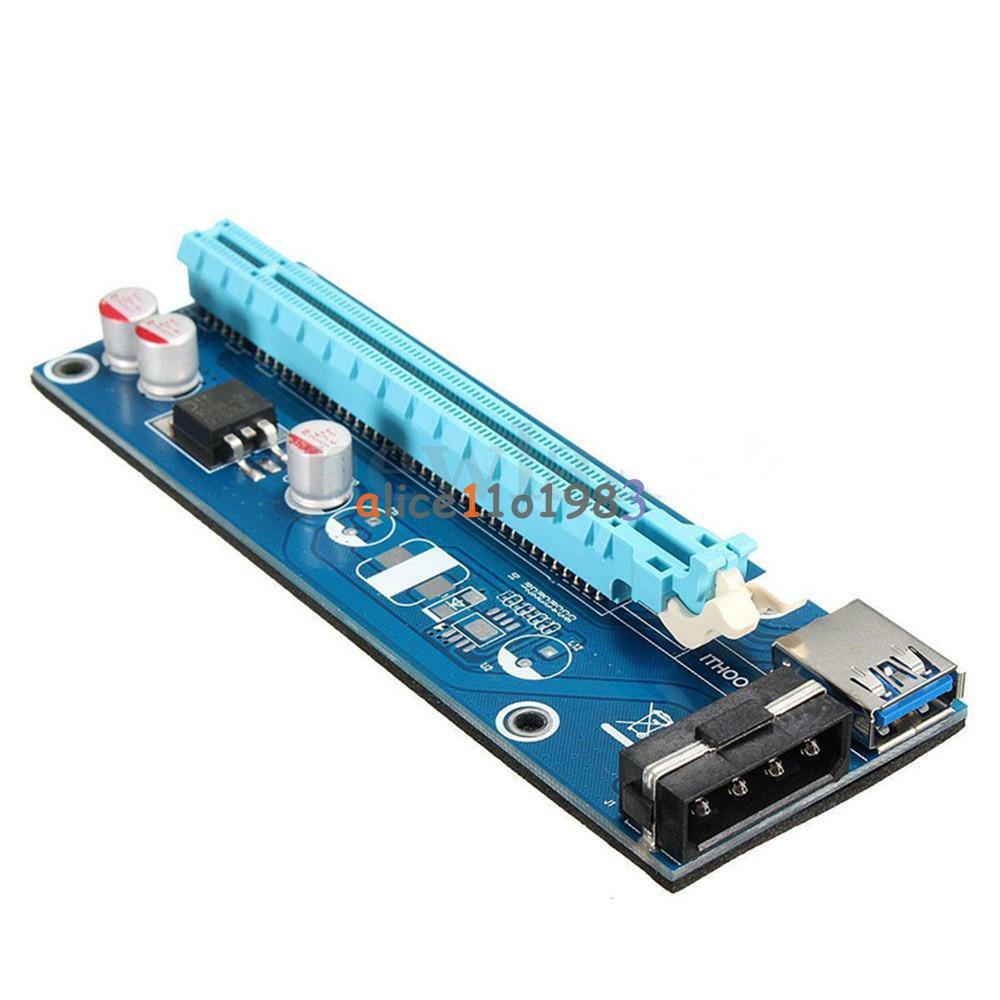 USB 3.0 PCI-E 1x to 16x Powered Extender Riser Adapter Card w/ Cable for Bitcoin