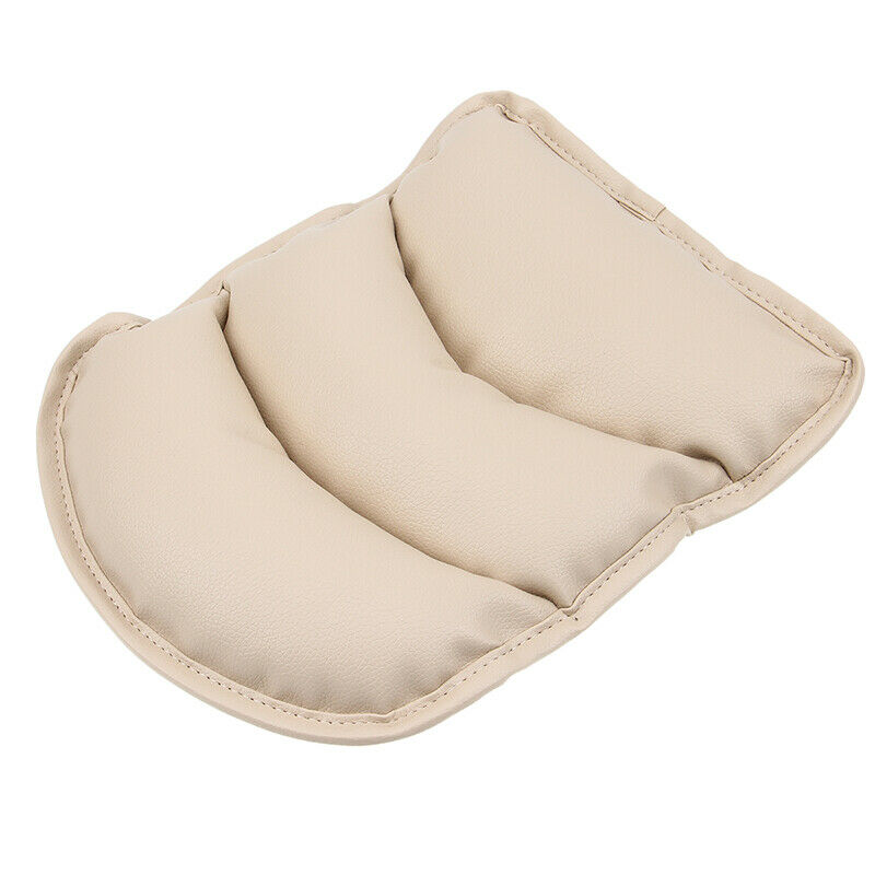 Universal Car Armrest Pad Cover Center Console Box PU Leather Cushion Mat Beige