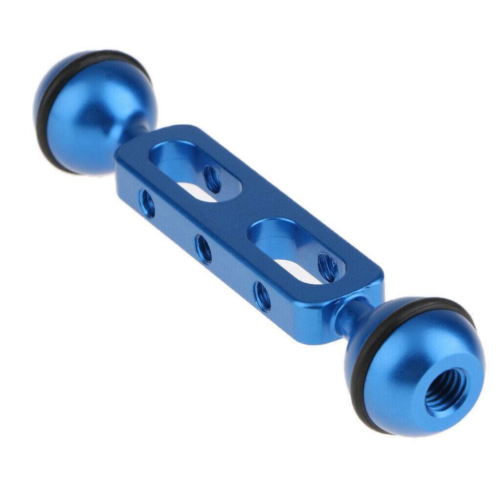 Dual Joint Ball Aluminum Alloy Arm Extension for Underwater Photography Blue