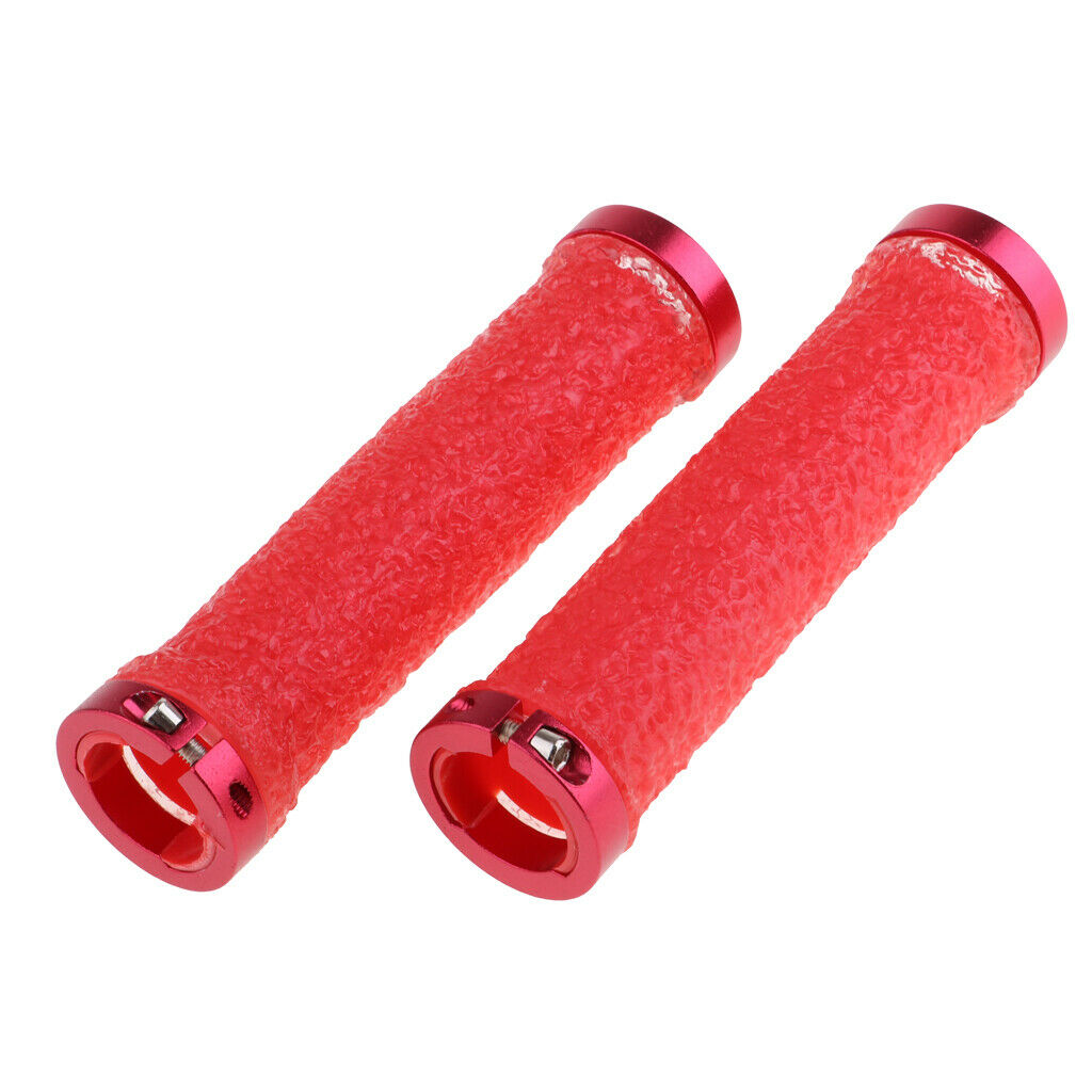 Ergonomic Mountain Bike Handlebar Grips Ends Cycling   Ends red