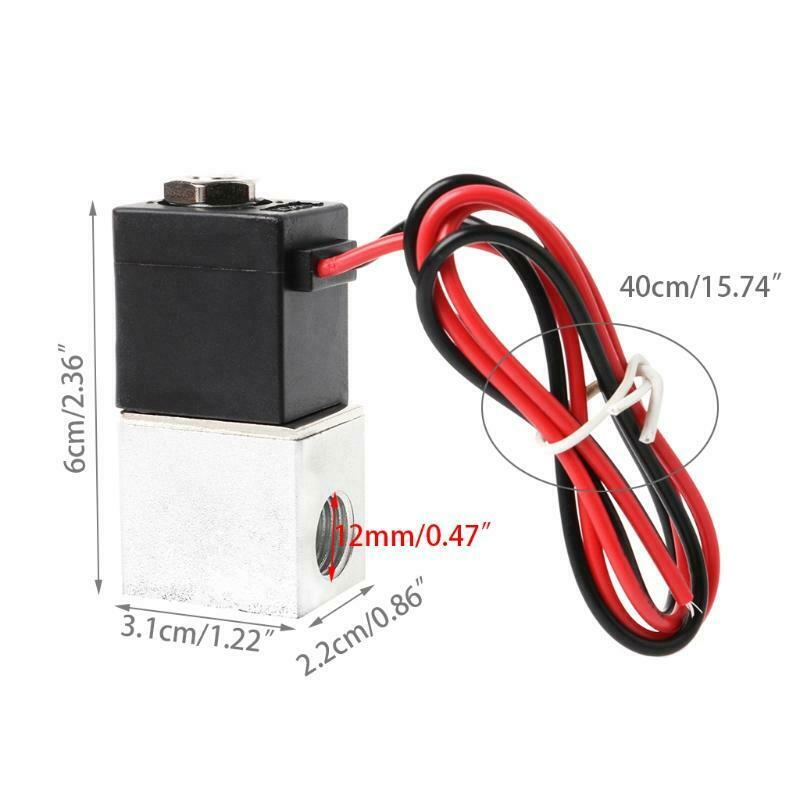 1/4" DC 12V 2 Way Normally Closed Pneumatic Aluminum Electric Solenoid Air Valve