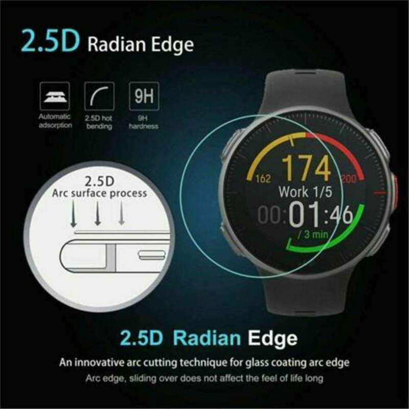 3PCS for Polar Vantage V/M Watch Clear Tempered Glass Screen Protector Film--