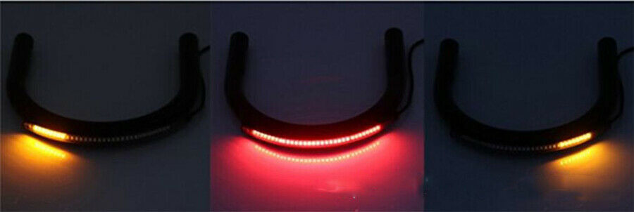 Motorcycle LED Tail Rear Light Rear Armrest Brake Turn Signal Lamp Amber & Red